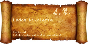 Lados Nikoletta névjegykártya